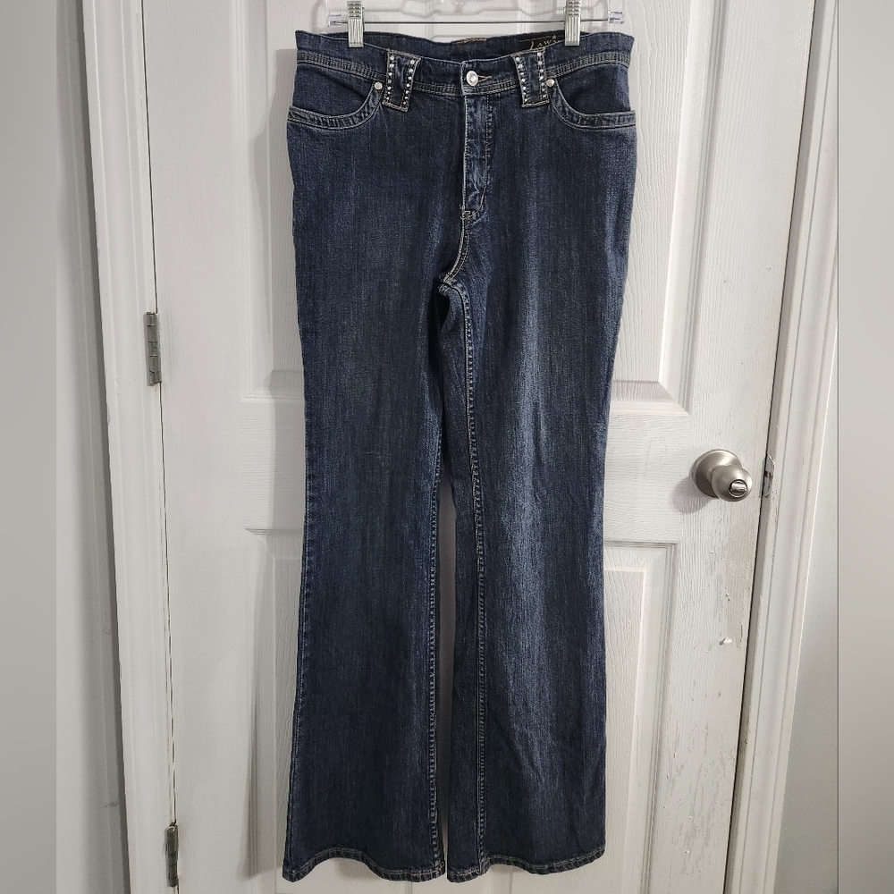 Lawman western bootcut women jeans bling cowgirl denim rodeo Nashville size 9 - Picture 2 of 11